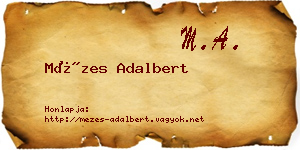 Mézes Adalbert névjegykártya